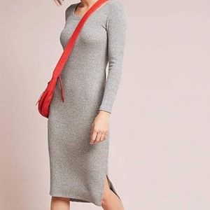 Anthropologie Pure + Good long sleeve ribbed dress